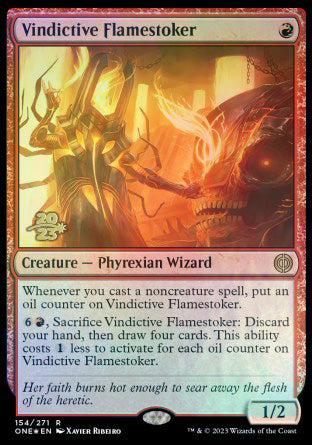 Vindictive Flamestoker [Phyrexia: All Will Be One Prerelease Promos] | The Gaming-Verse