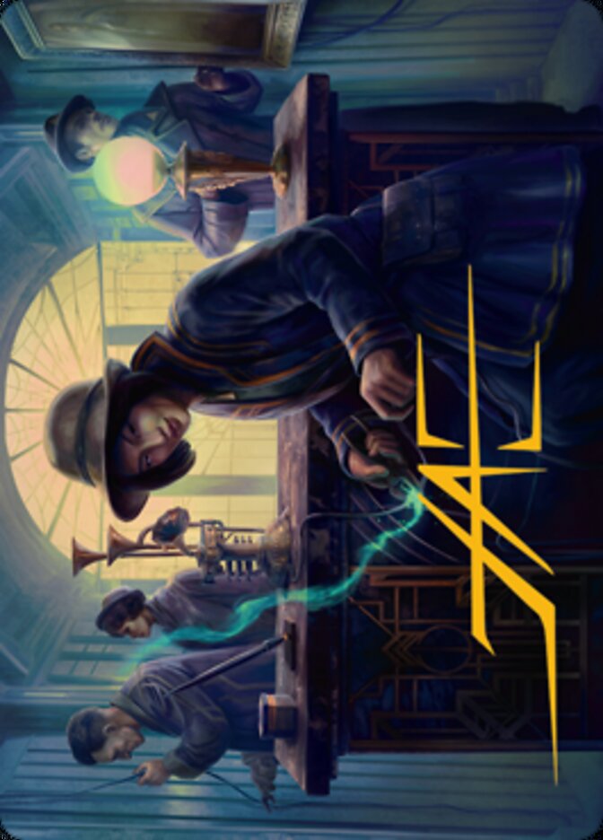 Wiretapping Art Card (Gold-Stamped Signature) [Streets of New Capenna Art Series] | The Gaming-Verse