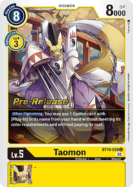 Taomon [BT10-039] [Xros Encounter Pre-Release Cards] | The Gaming-Verse