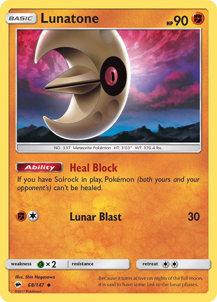 Lunatone (68/147) [Sun & Moon: Burning Shadows] | The Gaming-Verse