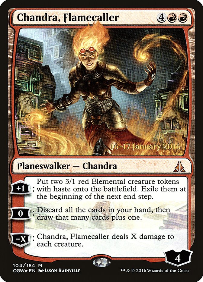 Chandra, Flamecaller (Prerelease) [Oath of the Gatewatch Prerelease Promos] | The Gaming-Verse