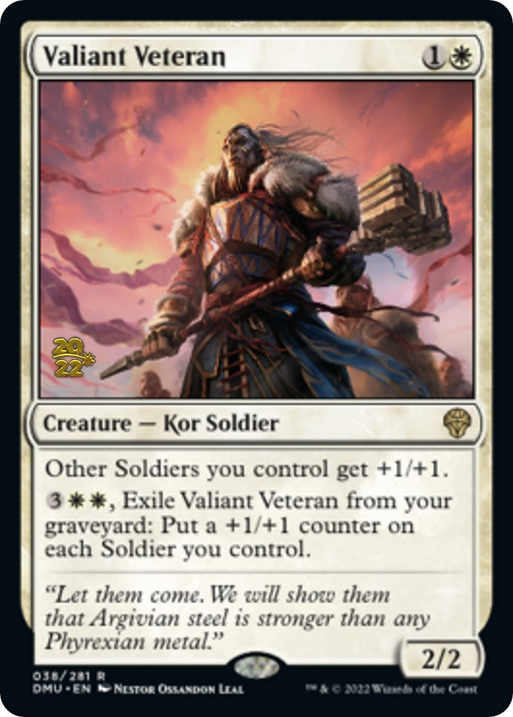 Valiant Veteran [Dominaria United Prerelease Promos] | The Gaming-Verse