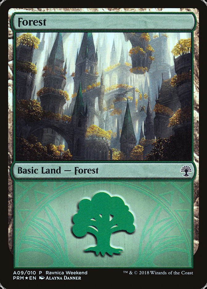 Forest (#A09) [Guilds of Ravnica Ravnica Weekend] | The Gaming-Verse