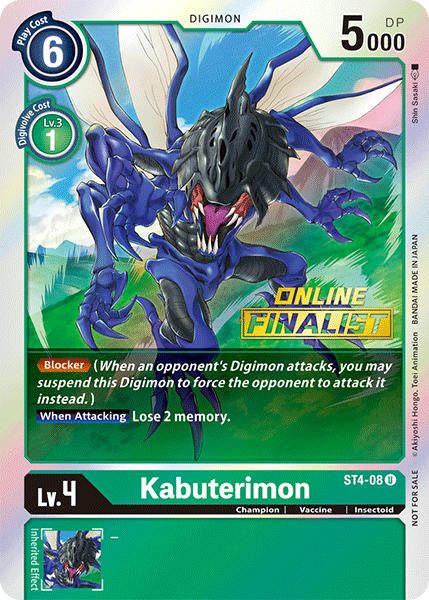 Kabuterimon [ST4-08] (Online Finalist) [Starter Deck: Giga Green Promos] | The Gaming-Verse