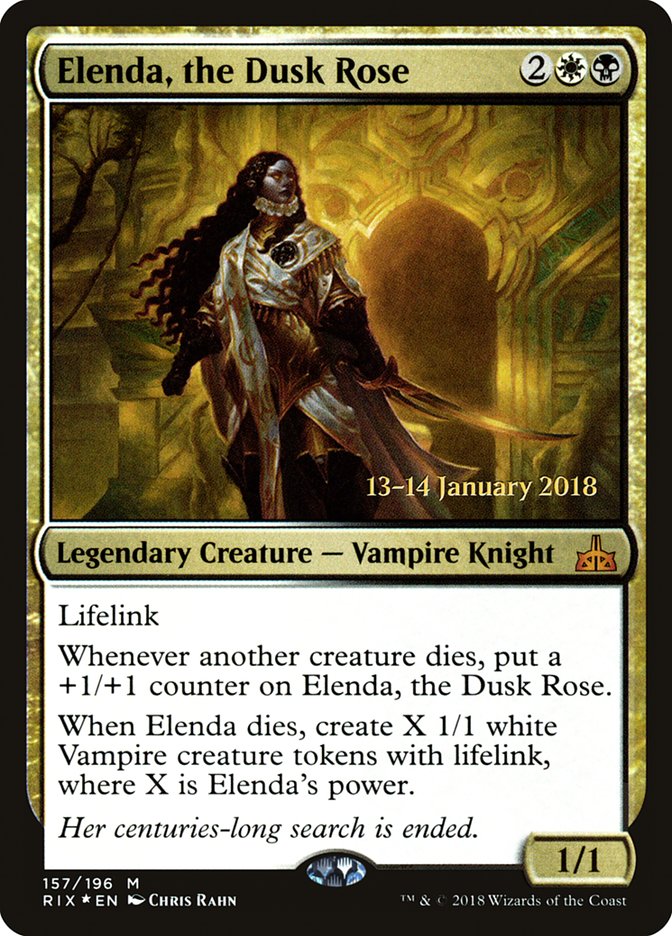 Elenda, the Dusk Rose (Prerelease) [Rivals of Ixalan Prerelease Promos] | The Gaming-Verse