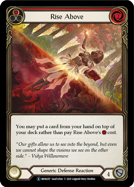 Rise Above (Red) (Rainbow Foil) [U-MON257-RF] Unlimited Rainbow Foil | The Gaming-Verse