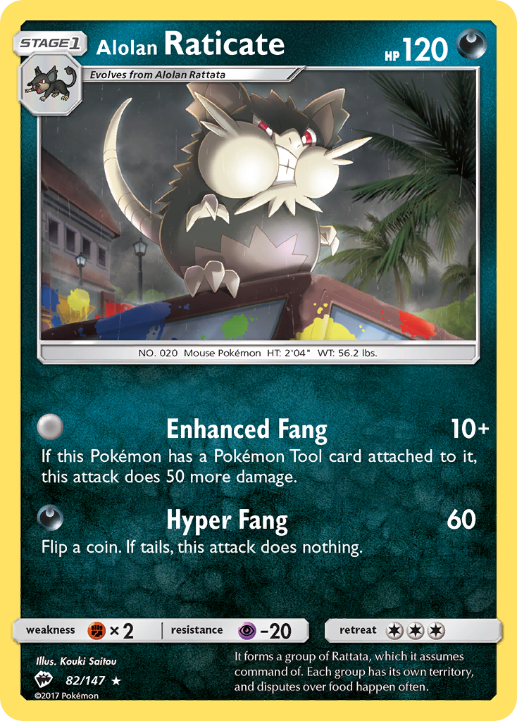 Alolan Raticate (82/147) [Sun & Moon: Burning Shadows] | The Gaming-Verse