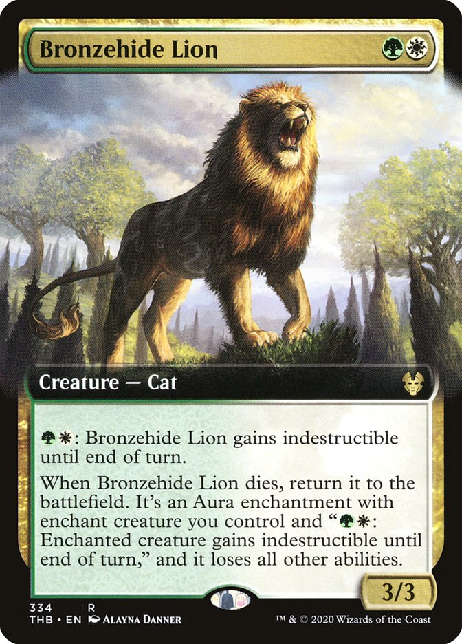 Bronzehide Lion (Extended Art) [Theros Beyond Death] | The Gaming-Verse