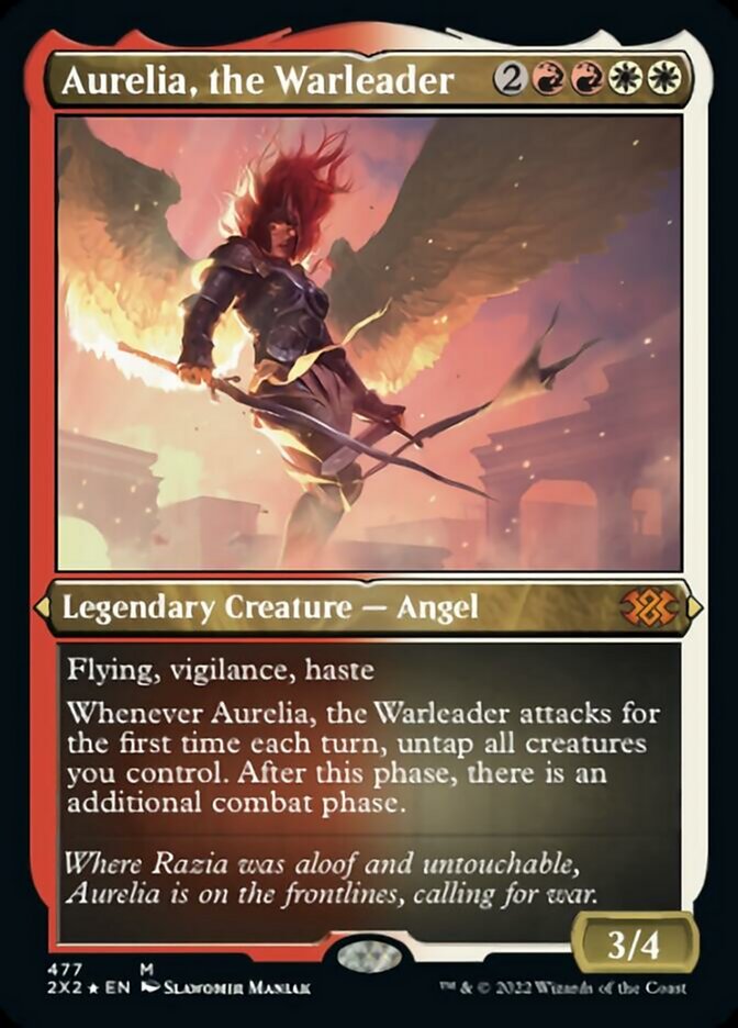 Aurelia, the Warleader (Foil Etched) [Double Masters 2022] | The Gaming-Verse