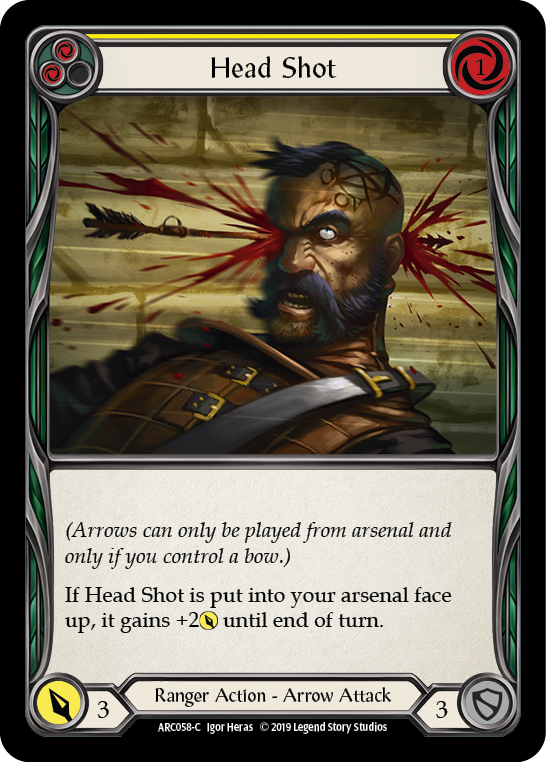 Head Shot (Yellow) [ARC058-C] 1st Edition Rainbow Foil | The Gaming-Verse