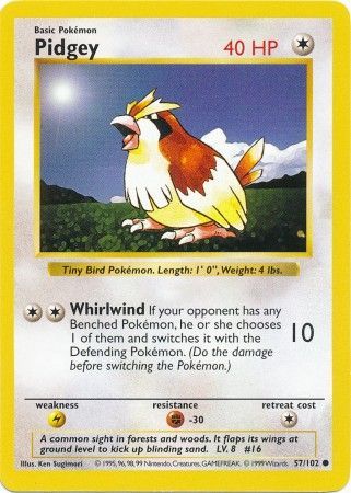 Pidgey (57/102) [Base Set Shadowless Unlimited] | The Gaming-Verse