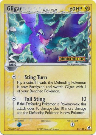 Gligar (16/101) (Delta Species) (Stamped) [EX: Dragon Frontiers] | The Gaming-Verse