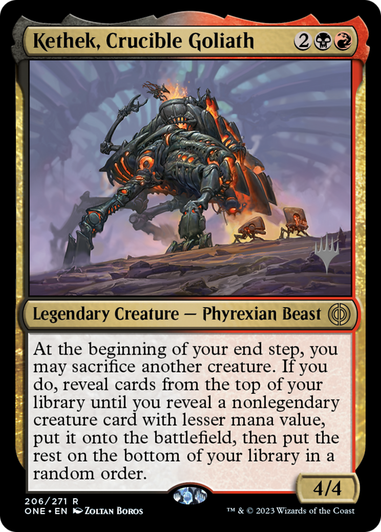 Kethek, Crucible Goliath (Promo Pack) [Phyrexia: All Will Be One Promos] | The Gaming-Verse