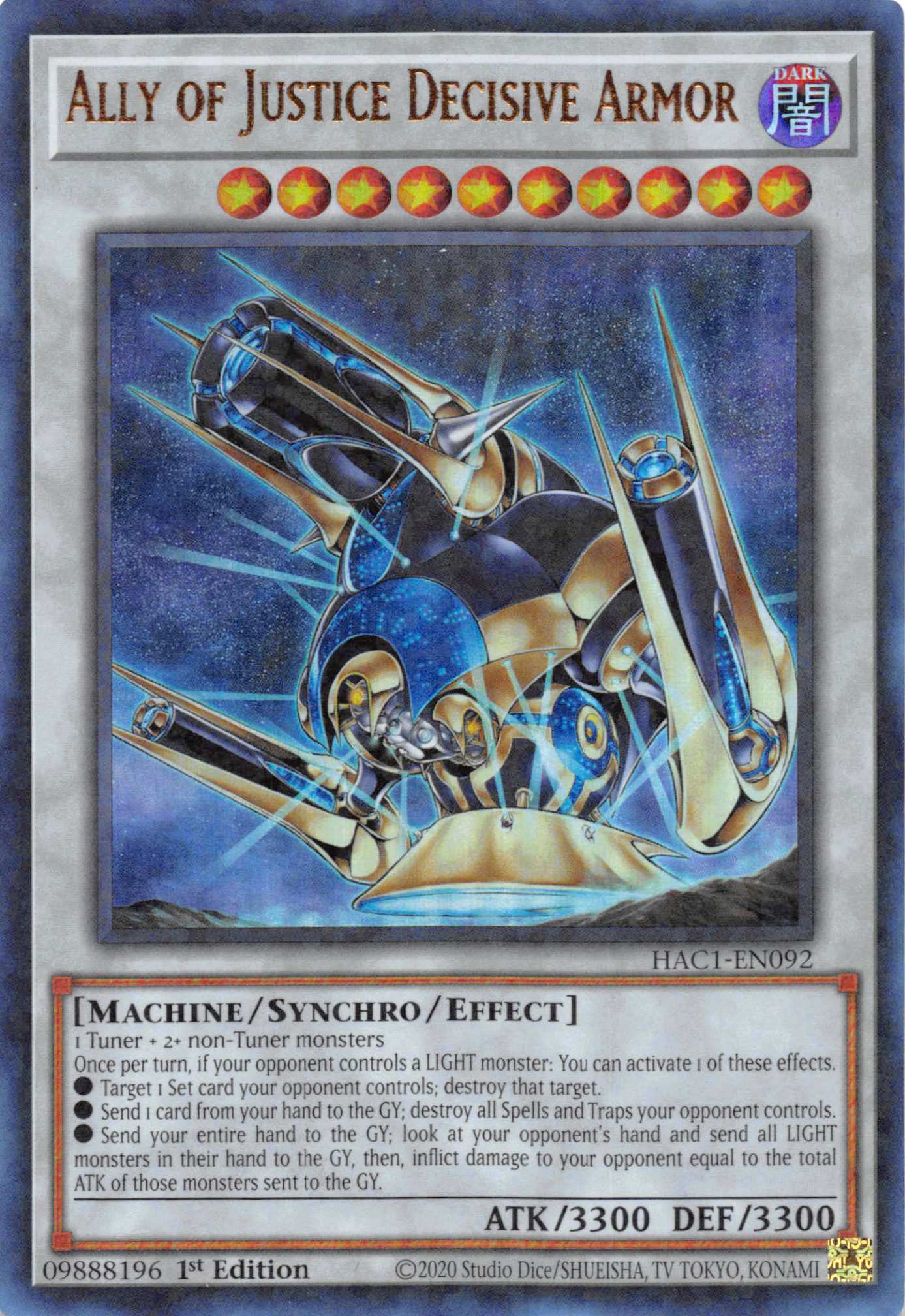 Ally of Justice Decisive Armor (Duel Terminal) [HAC1-EN092] Parallel Rare | The Gaming-Verse