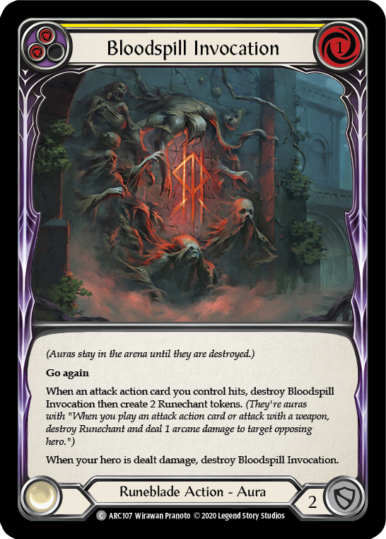 Bloodspill Invocation (Yellow) [ARC107] Unlimited Rainbow Foil | The Gaming-Verse