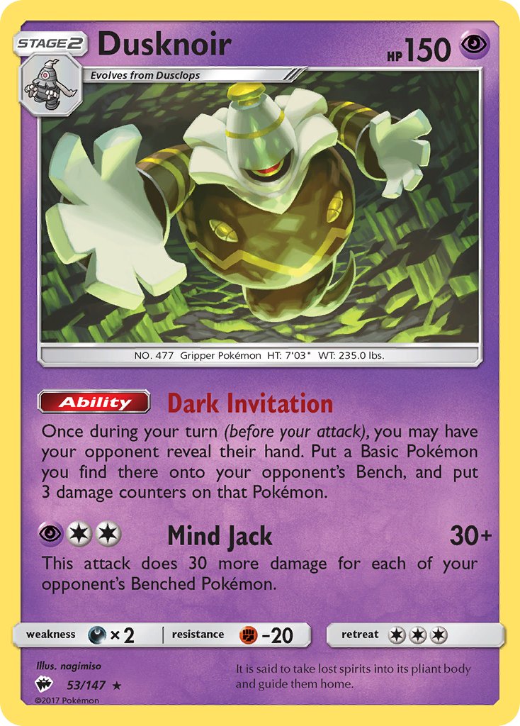 Dusknoir (53/147) (Theme Deck Exclusive) [Sun & Moon: Burning Shadows] | The Gaming-Verse