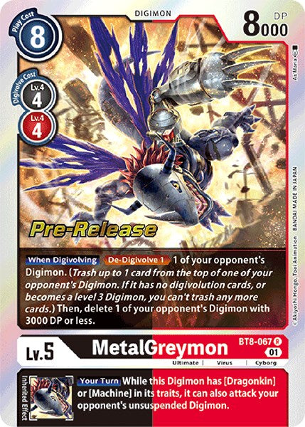 MetalGreymon [BT8-067] [New Awakening Pre-Release Cards] | The Gaming-Verse