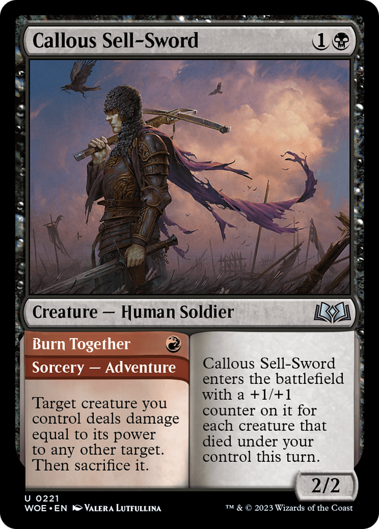 Callous Sell-Sword // Burn Together [Wilds of Eldraine] | The Gaming-Verse