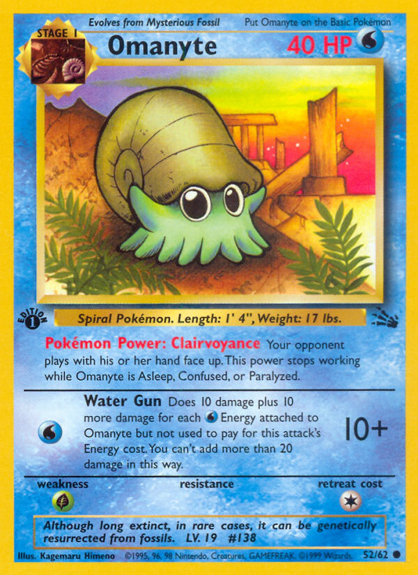 Omanyte (52/62) [Fossil 1st Edition] | The Gaming-Verse