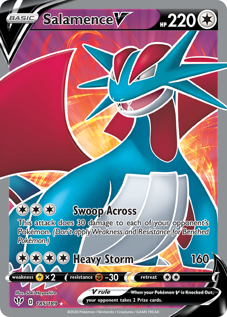 Salamence V (185/189) [Sword & Shield: Darkness Ablaze] | The Gaming-Verse