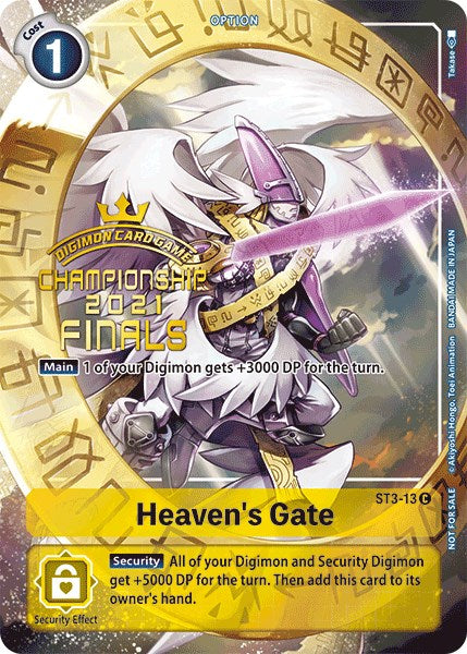 Heaven's Gate [ST3-13] (2021 Championship Finals Tamer's Evolution Pack) [Starter Deck: Heaven's Yellow Promos] | The Gaming-Verse