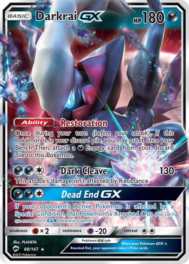 Darkrai GX (88/147) [Sun & Moon: Burning Shadows] | The Gaming-Verse