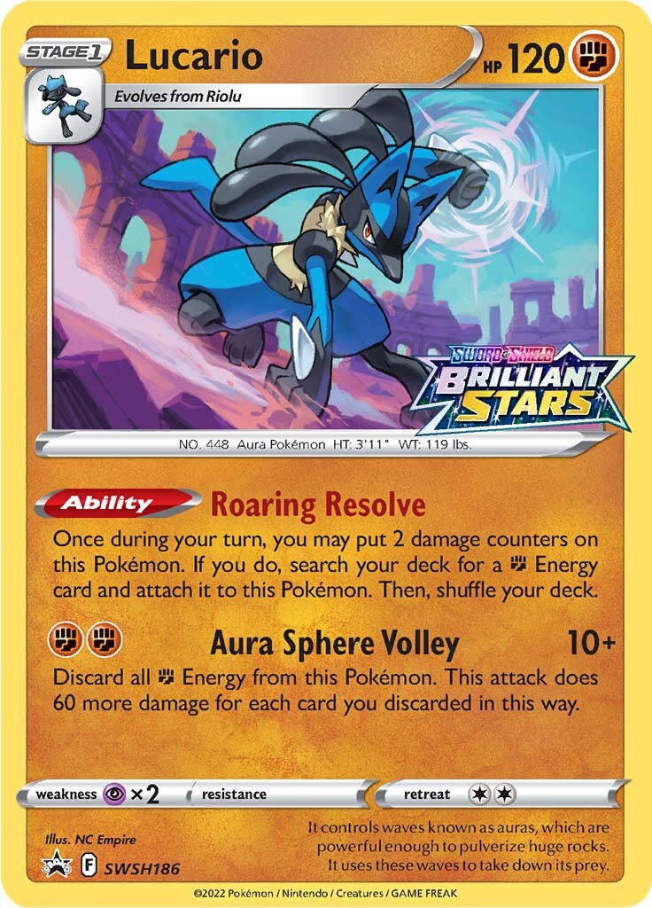 Lucario (SWSH186) (Prerelease Promo) [Sword & Shield: Black Star Promos] | The Gaming-Verse