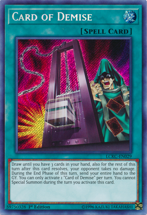 Card of Demise [LCKC-EN029] Secret Rare | The Gaming-Verse