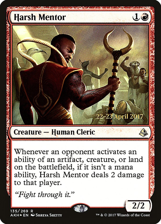 Harsh Mentor  (Prerelease) [Amonkhet Prerelease Promos] | The Gaming-Verse