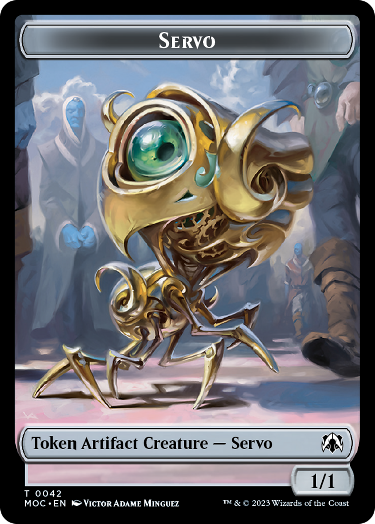 Feather // Servo Double-Sided Token [March of the Machine Commander Tokens] | The Gaming-Verse