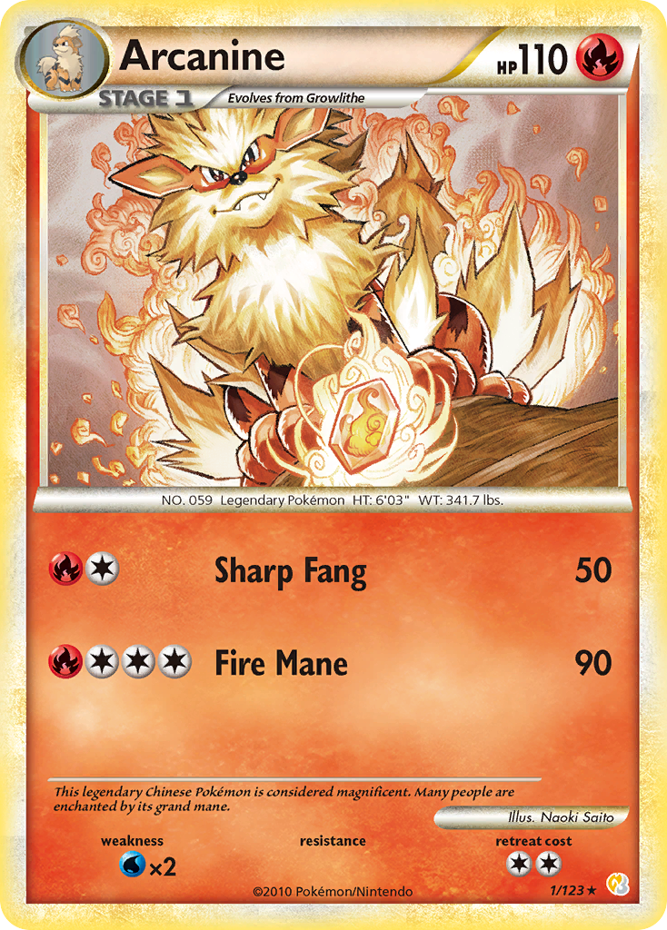 Arcanine (1/123) [HeartGold & SoulSilver: Base Set] | The Gaming-Verse