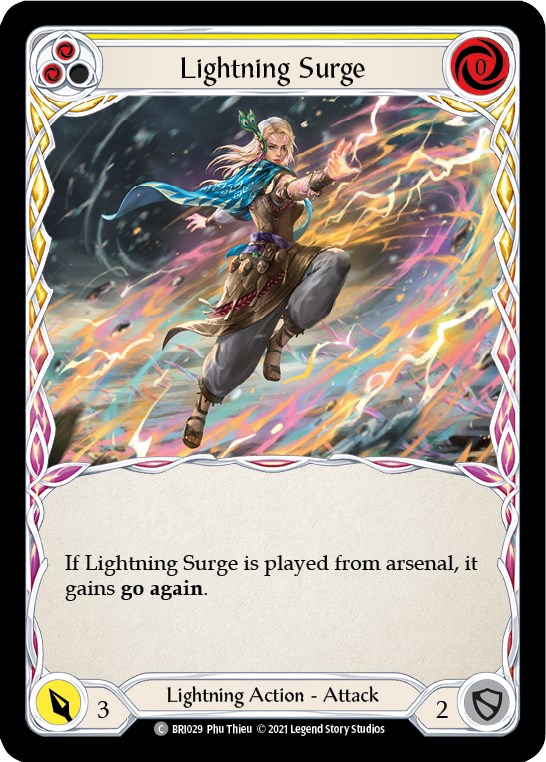 Lightning Surge (Yellow) [BRI029] (Tales of Aria Briar Blitz Deck)  1st Edition Normal | The Gaming-Verse