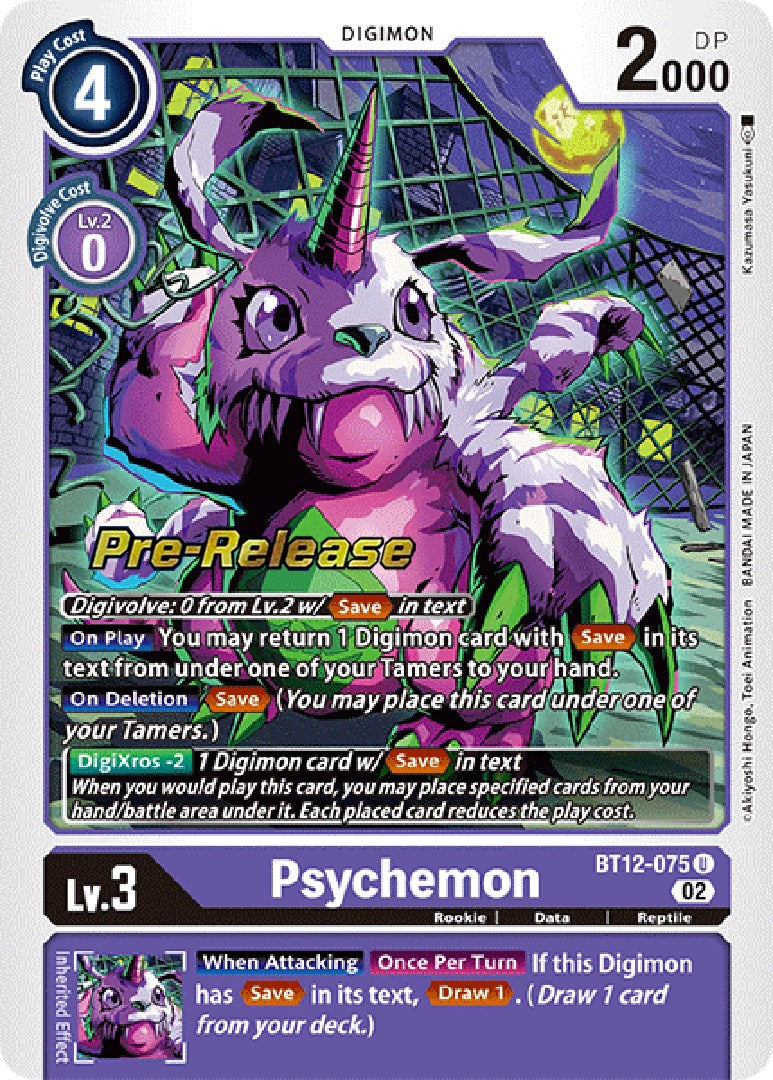 Psychemon [BT12-075] [Across Time Pre-Release Cards] | The Gaming-Verse