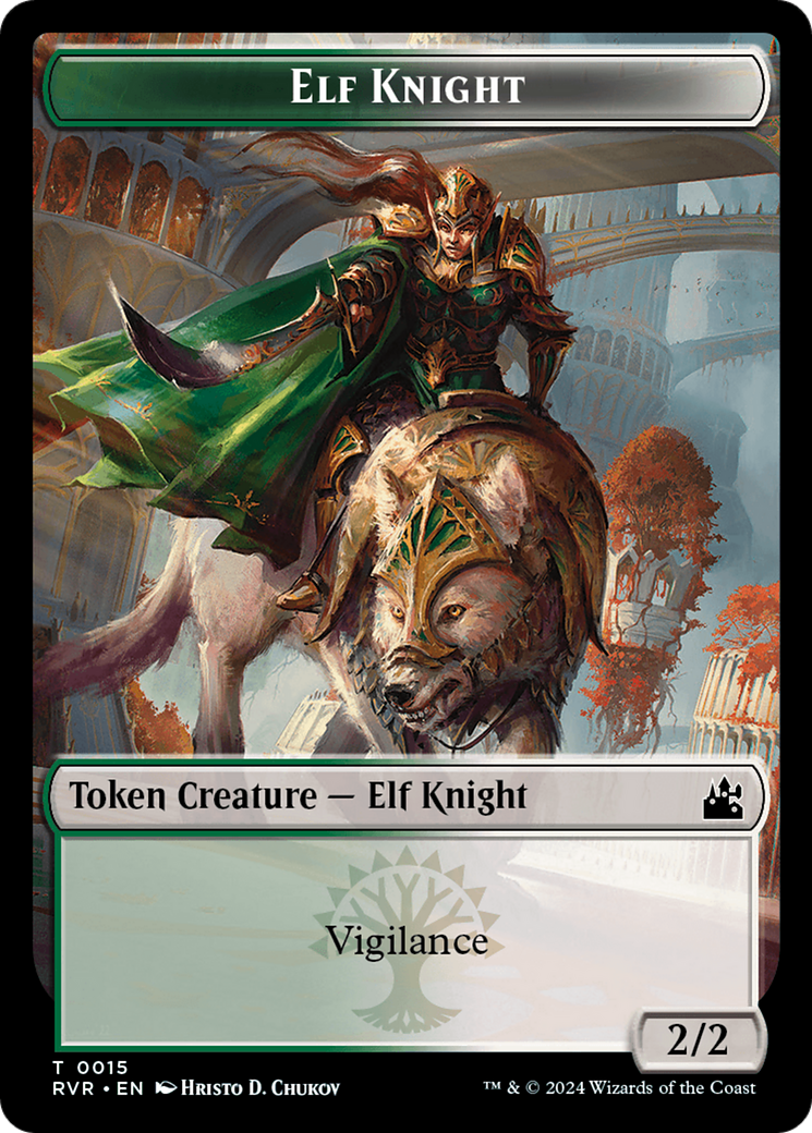 Elf Knight // Centaur Double-Sided Token [Ravnica Remastered Tokens] | The Gaming-Verse