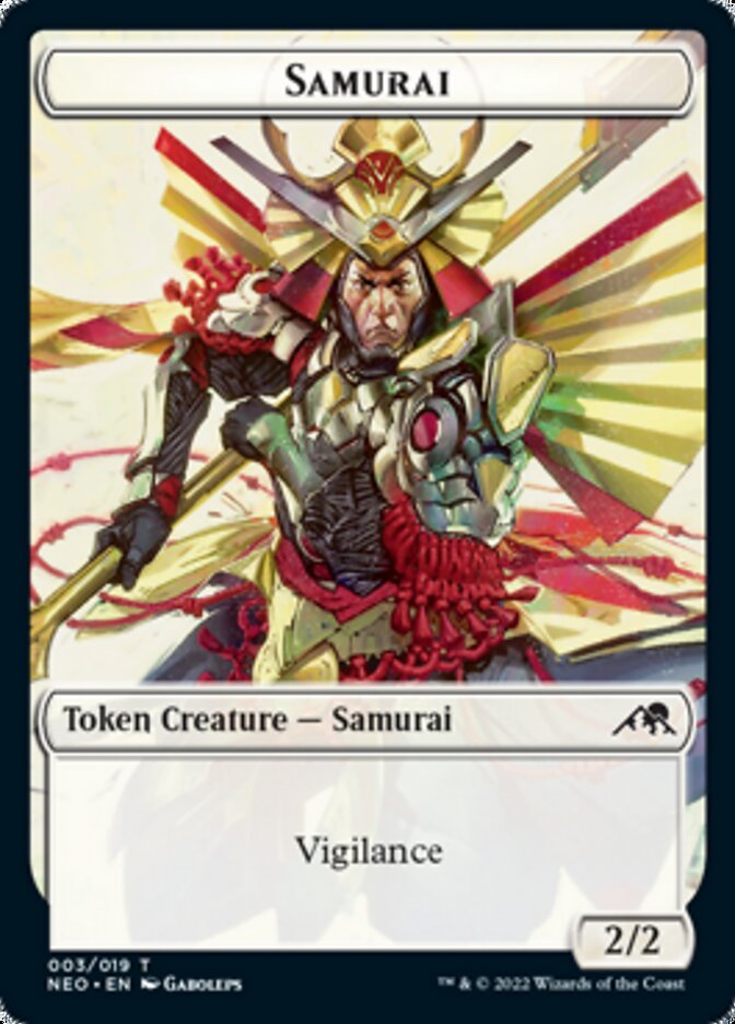 Samurai // Mechtitan Double-sided Token [Kamigawa: Neon Dynasty Tokens] | The Gaming-Verse