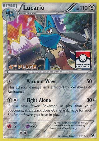 Lucario (63/124) (League Promo 4th Place) [XY: Fates Collide] | The Gaming-Verse