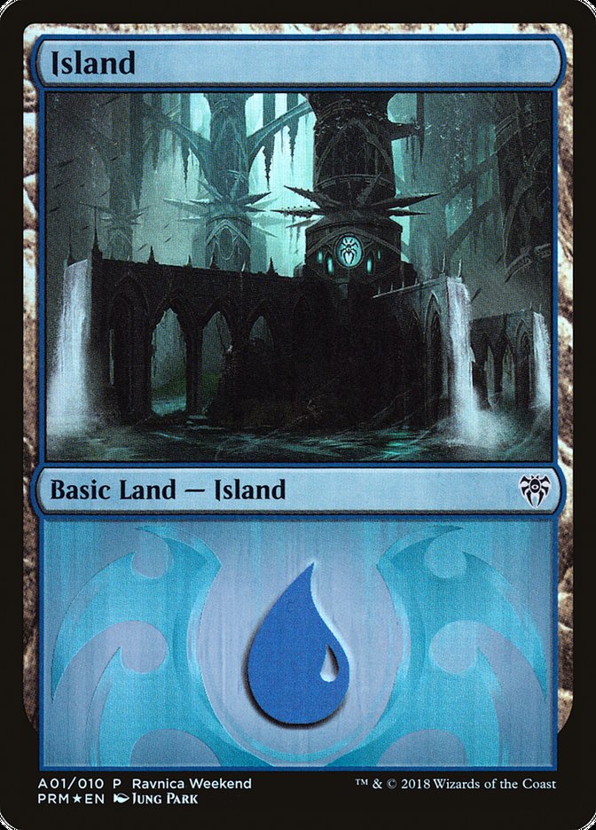 Island (#A01) [Guilds of Ravnica Ravnica Weekend] | The Gaming-Verse