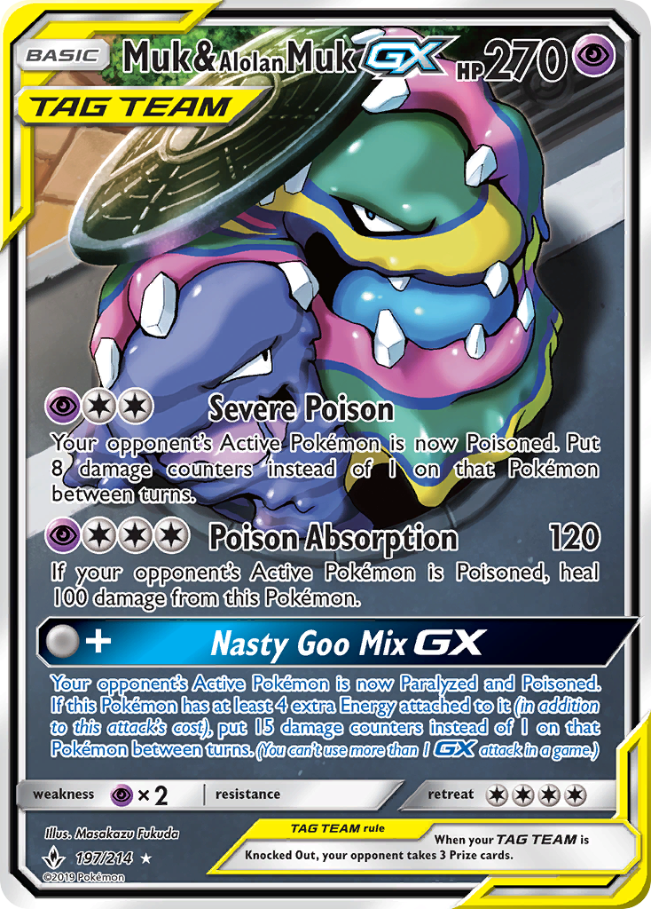 Muk & Alolan Muk GX (197/214) [Sun & Moon: Unbroken Bonds] | The Gaming-Verse