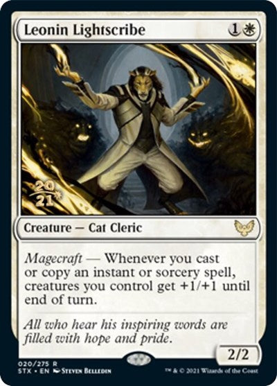 Leonin Lightscribe [Strixhaven: School of Mages Prerelease Promos] | The Gaming-Verse