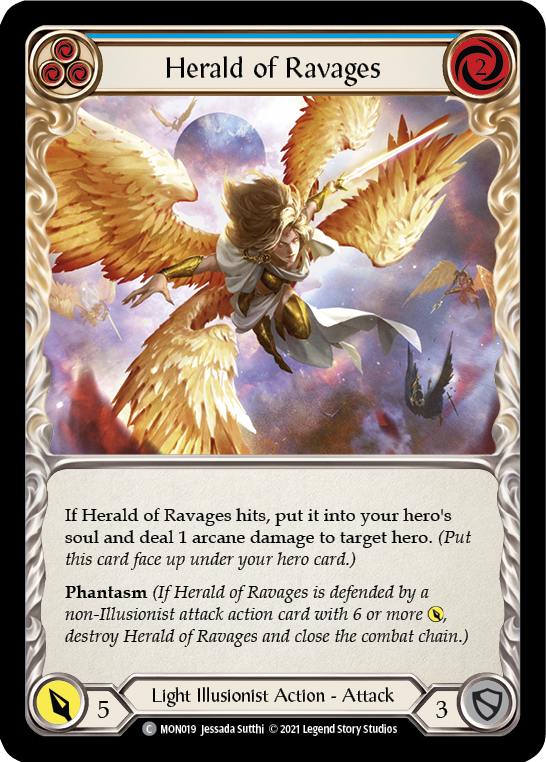 Herald of Ravages (Blue) [MON019] 1st Edition Normal | The Gaming-Verse