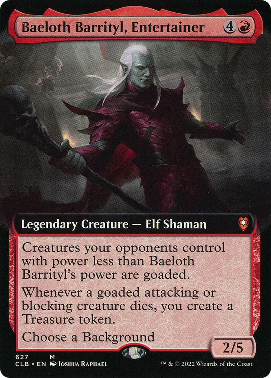 Baeloth Barrityl, Entertainer (Extended Art) [Commander Legends: Battle for Baldur's Gate] | The Gaming-Verse