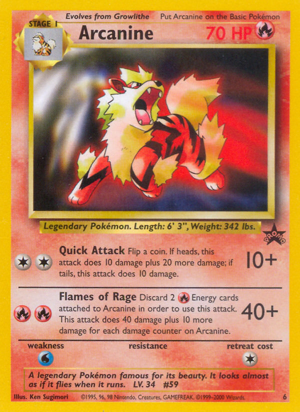 Arcanine (6) [Wizards of the Coast: Black Star Promos] | The Gaming-Verse