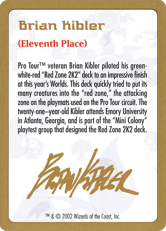 Brian Kibler Bio [World Championship Decks 2002] | The Gaming-Verse