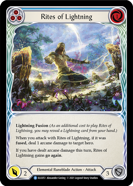 Rites of Lightning (Blue) [ELE072] (Tales of Aria)  1st Edition Normal | The Gaming-Verse