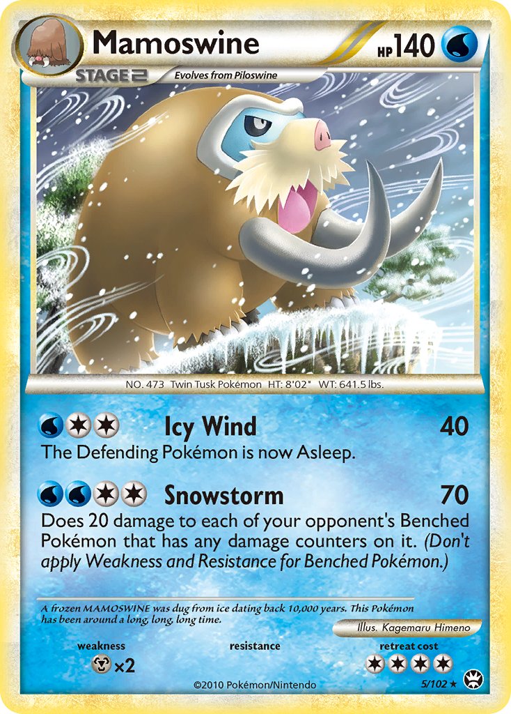 Mamoswine (5/102) (Cracked Ice Holo) (Theme Deck Exclusive) [HeartGold & SoulSilver: Triumphant] | The Gaming-Verse