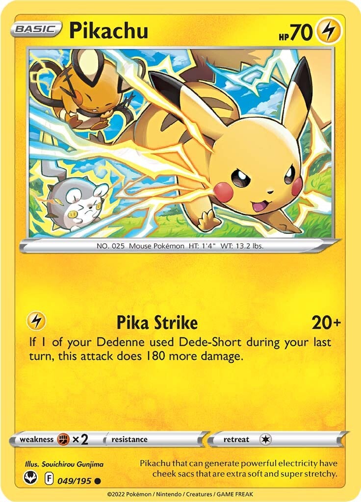 Pikachu (049/195) [Sword & Shield: Silver Tempest] | The Gaming-Verse