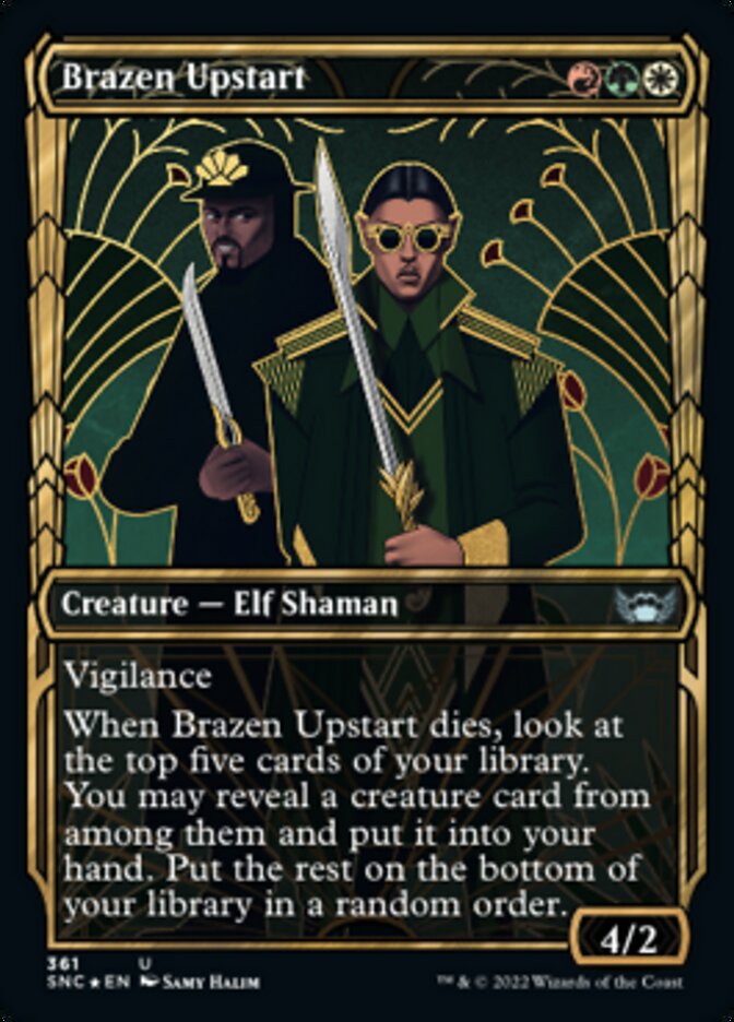 Brazen Upstart (Showcase Golden Age Gilded Foil) [Streets of New Capenna] | The Gaming-Verse