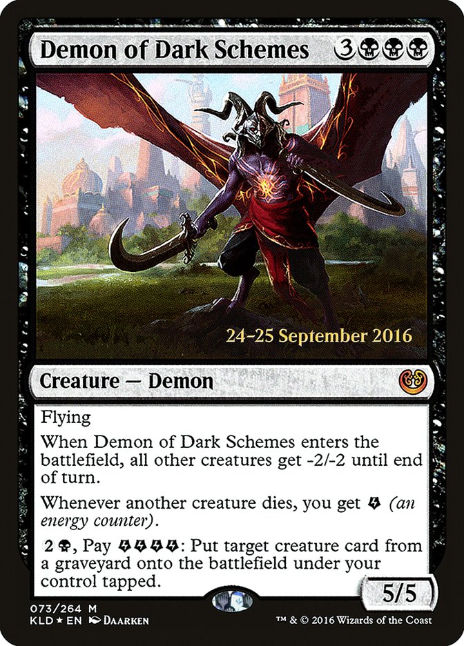 Demon of Dark Schemes  (Prerelease) [Kaladesh Prerelease Promos] | The Gaming-Verse