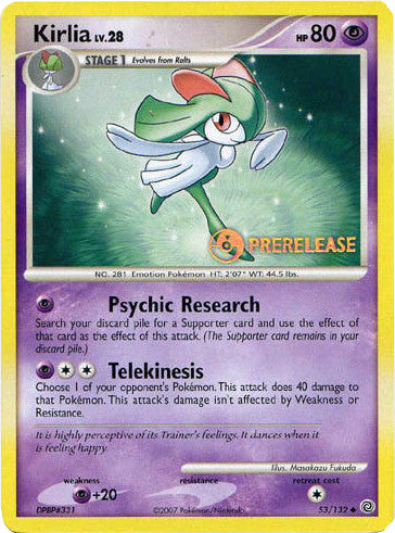 Kirlia (53/132) (Prerelease Promo) [Diamond & Pearl: Black Star Promos] | The Gaming-Verse