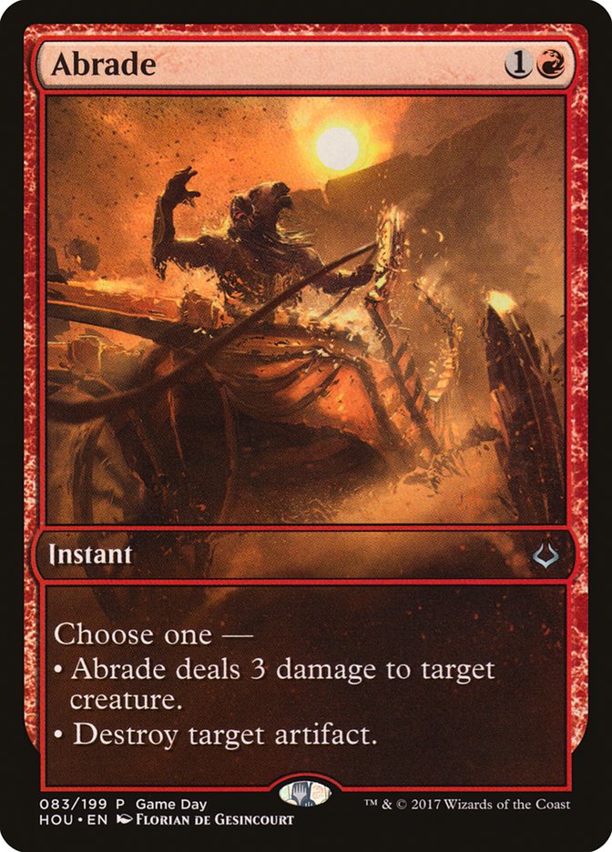 Abrade (Game Day) [Hour of Devastation Promos] | The Gaming-Verse